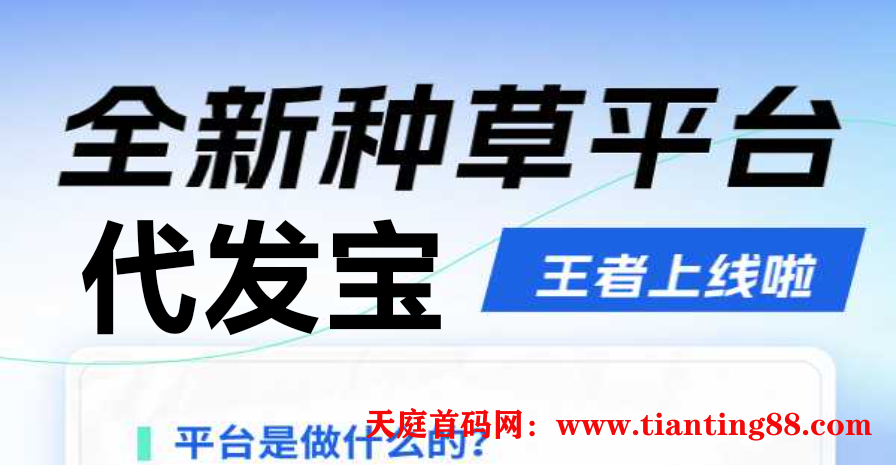 代发宝视频种草一単26元怎么回事-天庭首码网-网上创业赚钱首码项目免费推广发布平台-318首码项目网